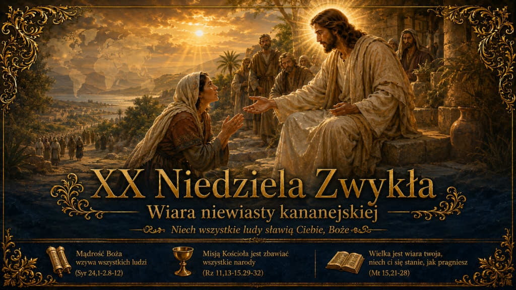 XX NIEDZIELA ZWYKŁA – 16 sierpnia 2026r. XX NIEDZIELA ZWYKŁA – 16 sierpnia 2026r.